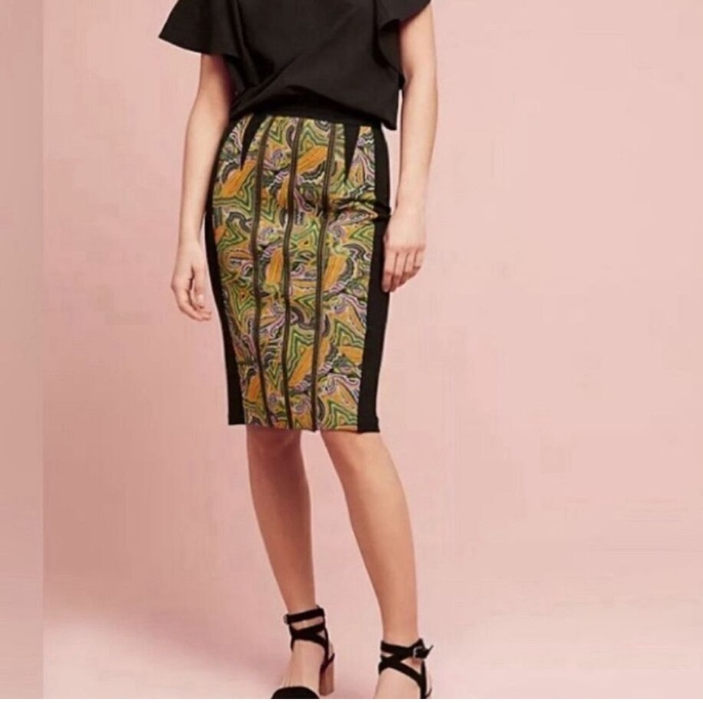 Anthropologie Maeve Women's Embroidered Pencil Skirt Size 10